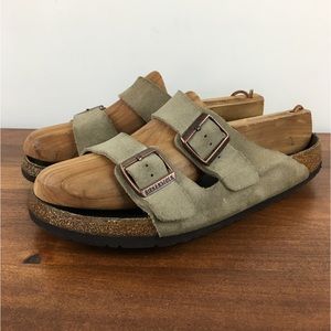 BIRKENSTOCK Arizona Suede Leather Sandals Slides Brown Men’s 13 - 13.5